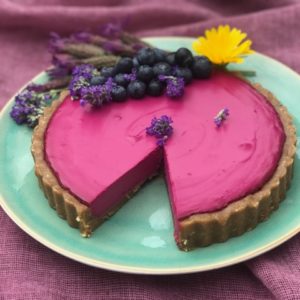 Beetroot and lavender fermented tart