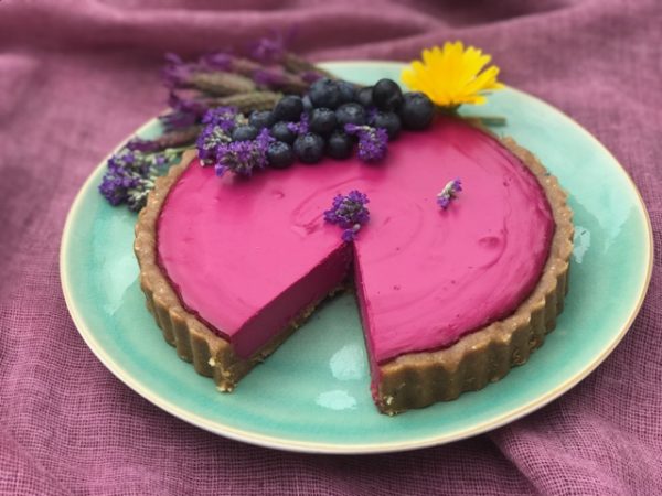 Beetroot and lavender fermented tart