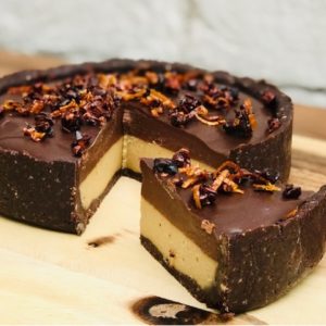 Raw fermented orange and chocolate cake