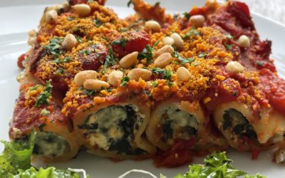 Vegan Tofu and Spinach Cannelloni